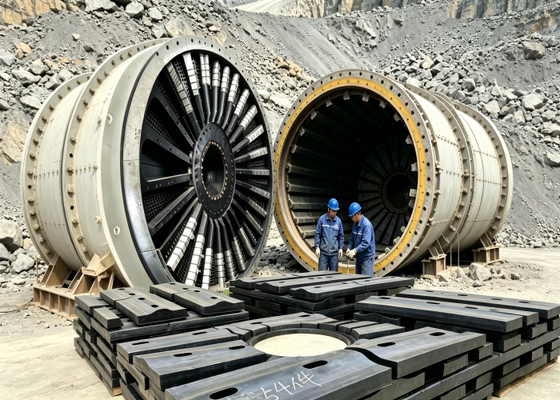 High Abrasion Resistant Rubber Mill Liners for Ball Mills with Long Working Life and Up To 120°C Temperature Resistance