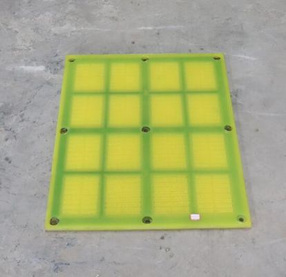 Panel odwadniający z siatki wibracyjnej z poliuretanu do recyklingu drobnego piasku o wymiarach 305x305 mm i otworze 0,125 mm