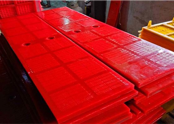 0.125mm otworu Czerwony Poliuretanowy Panel Sita Odwadniającego z Połączeniem na Gwoździe Różane